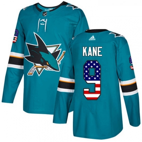 Youth Adidas San Jose Sharks 9 Evander Kane Authentic Teal Green USA Flag Fashion NHL Jersey Youth Adidas San Jose Sharks 9 Evander Kane Authentic Teal Green USA Flag Fashion NHL Jersey