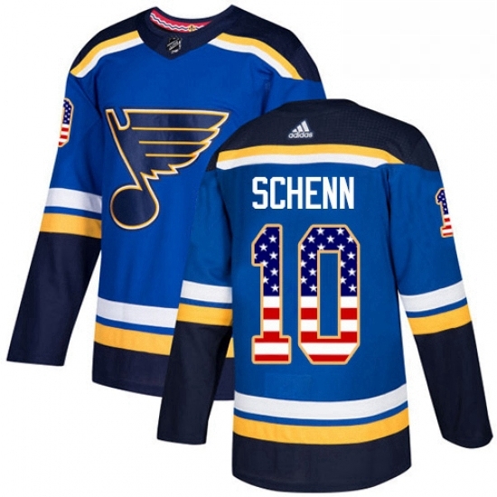 Mens Adidas St Louis Blues 10 Brayden Schenn Authentic Blue USA Flag Fashion NHL Jersey Mens Adidas St Louis Blues 10 Brayden Schenn Authentic Blue USA Flag Fashion NHL Jersey