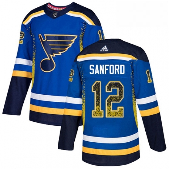 Mens Adidas St Louis Blues 12 Zach Sanford Authentic Blue Drift Fashion NHL Jersey Mens Adidas St Louis Blues 12 Zach Sanford Authentic Blue Drift Fashion NHL Jersey