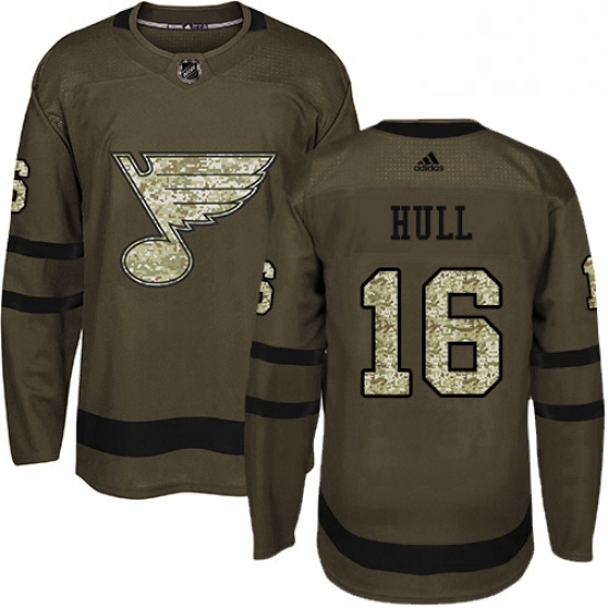 Mens Adidas St Louis Blues 16 Brett Hull Authentic Green Salute to Service NHL Jersey Mens Adidas St Louis Blues 16 Brett Hull Authentic Green Salute to Service NHL Jersey
