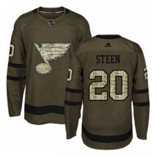 Mens Adidas St Louis Blues 20 Alexander Steen Authentic Green Salute to Service NHL Jersey Mens Adidas St Louis Blues 20 Alexander Steen Authentic Green Salute to Service NHL Jersey