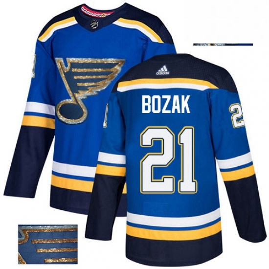Mens Adidas St Louis Blues 21 Tyler Bozak Authentic Royal Blue Fashion Gold NHL Jersey Mens Adidas St Louis Blues 21 Tyler Bozak Authentic Royal Blue Fashion Gold NHL Jersey