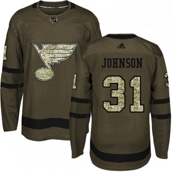 Mens Adidas St Louis Blues 31 Chad Johnson Authentic Green Salute to Service NHL Jersey Mens Adidas St Louis Blues 31 Chad Johnson Authentic Green Salute to Service NHL Jersey
