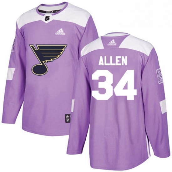Mens Adidas St Louis Blues 34 Jake Allen Authentic Purple Fights Cancer Practice NHL Jersey Mens Adidas St Louis Blues 34 Jake Allen Authentic Purple Fights Cancer Practice NHL Jersey