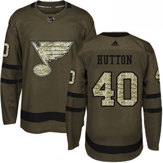 Mens Adidas St Louis Blues 40 Carter Hutton Authentic Green Salute to Service NHL Jersey Mens Adidas St Louis Blues 40 Carter Hutton Authentic Green Salute to Service NHL Jersey