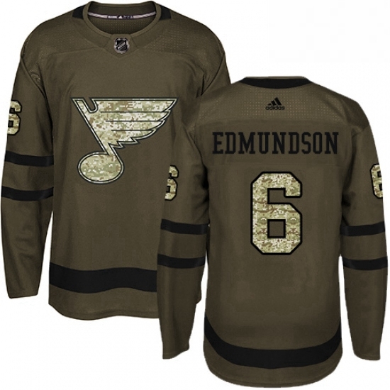 Mens Adidas St Louis Blues 6 Joel Edmundson Authentic Green Salute to Service NHL Jersey Mens Adidas St Louis Blues 6 Joel Edmundson Authentic Green Salute to Service NHL Jersey