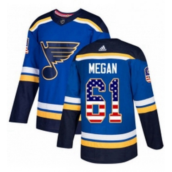 Mens Adidas St Louis Blues 61 Wade Megan Authentic Blue USA Flag Fashion NHL Jersey Mens Adidas St Louis Blues 61 Wade Megan Authentic Blue USA Flag Fashion NHL Jersey