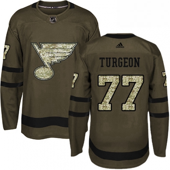 Mens Adidas St Louis Blues 77 Pierre Turgeon Authentic Green Salute to Service NHL Jersey Mens Adidas St Louis Blues 77 Pierre Turgeon Authentic Green Salute to Service NHL Jersey