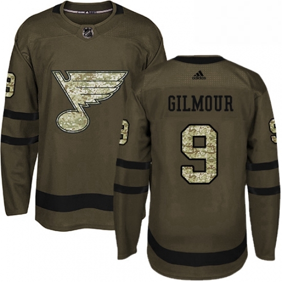 Mens Adidas St Louis Blues 9 Doug Gilmour Authentic Green Salute to Service NHL Jersey Mens Adidas St Louis Blues 9 Doug Gilmour Authentic Green Salute to Service NHL Jersey