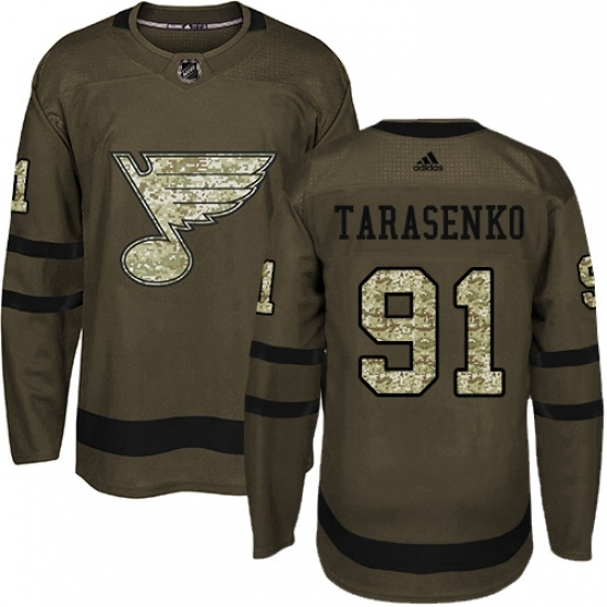 Mens Adidas St Louis Blues 91 Vladimir Tarasenko Premier Green Salute to Service NHL Jersey Mens Adidas St Louis Blues 91 Vladimir Tarasenko Premier Green Salute to Service NHL Jersey