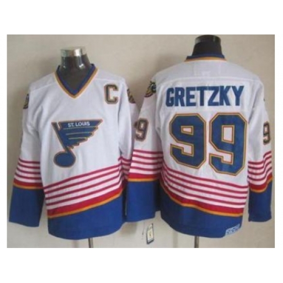 St. Louis Blues #99 Wayne Gretzky White CCM Throwback Stitched NHL Jersey St. Louis Blues #99 Wayne Gretzky White CCM Throwback Stitched NHL Jersey