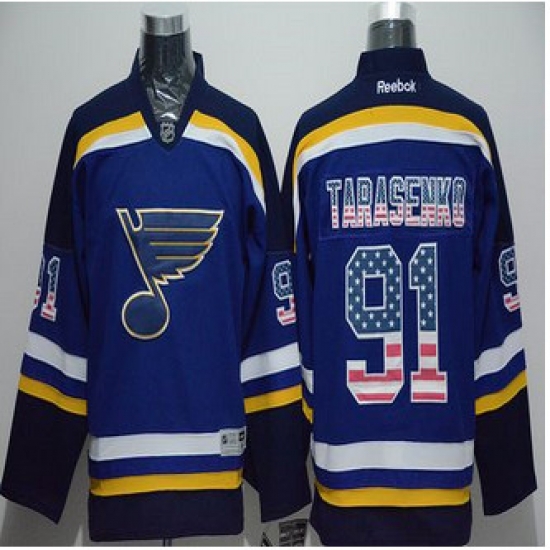 St.Louis Blues #91 Vladimir Tarasenko Light Blue USA Flag Fashion Stitched NHL Jersey St.Louis Blues #91 Vladimir Tarasenko Light Blue USA Flag Fashion Stitched NHL Jersey