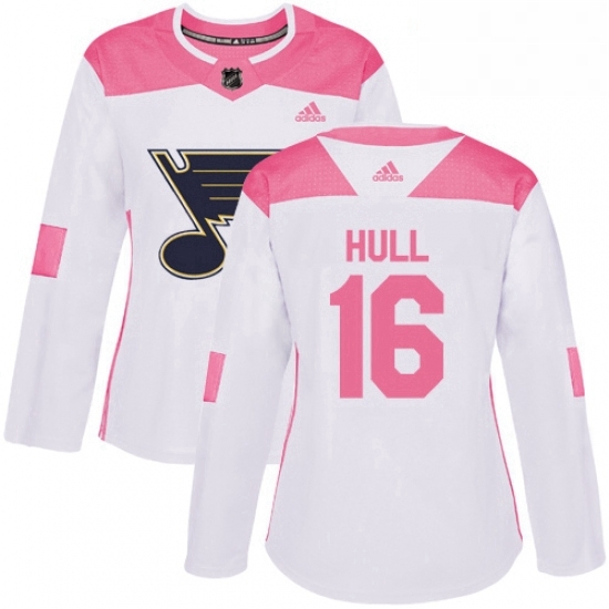 Womens Adidas St Louis Blues 16 Brett Hull Authentic WhitePink Fashion NHL Jersey Womens Adidas St Louis Blues 16 Brett Hull Authentic WhitePink Fashion NHL Jersey