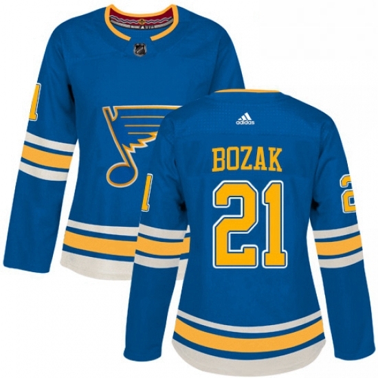 Womens Adidas St Louis Blues 21 Tyler Bozak Authentic Navy Blue Alternate NHL Jersey Womens Adidas St Louis Blues 21 Tyler Bozak Authentic Navy Blue Alternate NHL Jersey