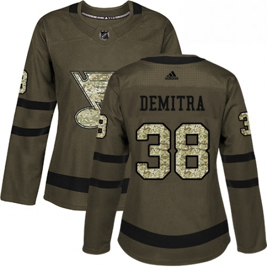 Womens Adidas St Louis Blues 38 Pavol Demitra Authentic Green Salute to Service NHL Jersey Womens Adidas St Louis Blues 38 Pavol Demitra Authentic Green Salute to Service NHL Jersey