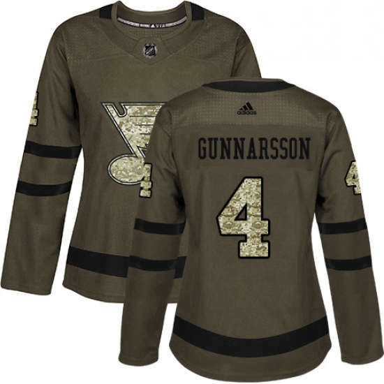 Womens Adidas St Louis Blues 4 Carl Gunnarsson Authentic Green Salute to Service NHL Jersey Womens Adidas St Louis Blues 4 Carl Gunnarsson Authentic Green Salute to Service NHL Jersey