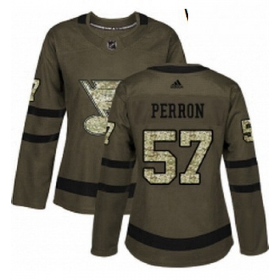 Womens Adidas St Louis Blues 57 David Perron Authentic Green Salute to Service NHL Jersey Womens Adidas St Louis Blues 57 David Perron Authentic Green Salute to Service NHL Jersey
