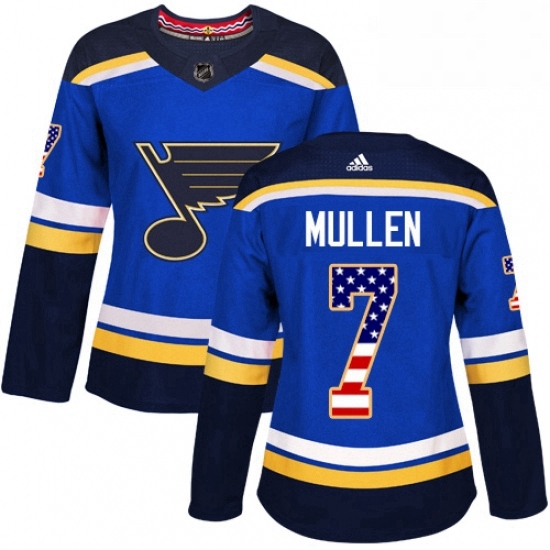 Womens Adidas St Louis Blues 7 Joe Mullen Authentic Blue USA Flag Fashion NHL Jersey Womens Adidas St Louis Blues 7 Joe Mullen Authentic Blue USA Flag Fashion NHL Jersey