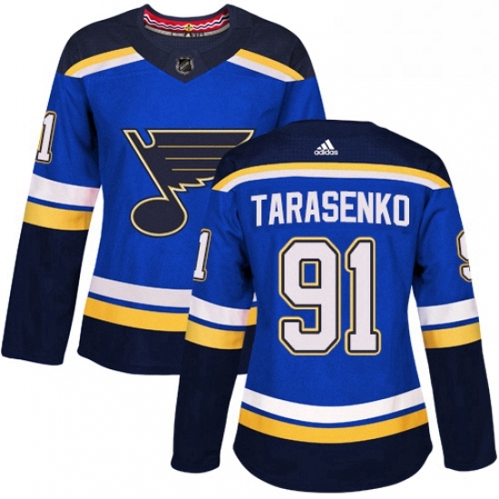 Womens Adidas St Louis Blues 91 Vladimir Tarasenko Premier Royal Blue Home NHL Jersey Womens Adidas St Louis Blues 91 Vladimir Tarasenko Premier Royal Blue Home NHL Jersey