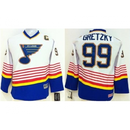 Kids St. Louis Blues #99 Wayne Gretzky White NHL Jersey Kids St. Louis Blues #99 Wayne Gretzky White NHL Jersey