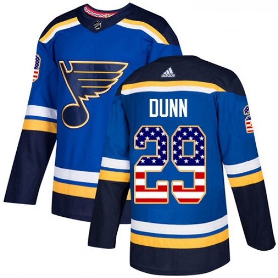 Youth Adidas St Louis Blues 29 Vince Dunn Authentic Blue USA Flag Fashion NHL Jersey Youth Adidas St Louis Blues 29 Vince Dunn Authentic Blue USA Flag Fashion NHL Jersey