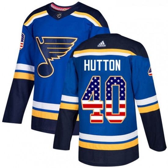 Youth Adidas St Louis Blues 40 Carter Hutton Authentic Blue USA Flag Fashion NHL Jersey Youth Adidas St Louis Blues 40 Carter Hutton Authentic Blue USA Flag Fashion NHL Jersey