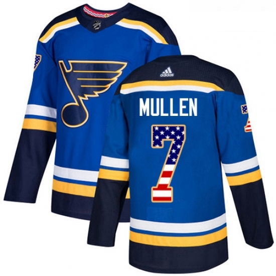 Youth Adidas St Louis Blues 7 Joe Mullen Authentic Blue USA Flag Fashion NHL Jersey Youth Adidas St Louis Blues 7 Joe Mullen Authentic Blue USA Flag Fashion NHL Jersey