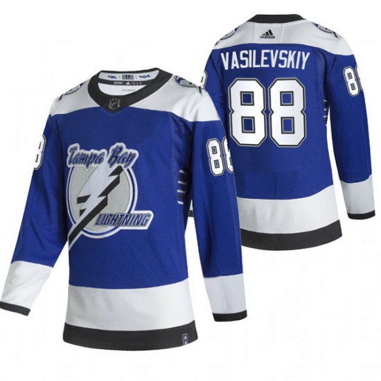 Men Tampa Bay Lightning 88 Andrei Vasilevskiy Blue Adidas 2020 21 Reverse Retro Alternate NHL Jersey Men Tampa Bay Lightning 88 Andrei Vasilevskiy Blue Adidas 2020 21 Reverse Retro Alternate NHL Jersey
