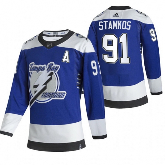 Men Tampa Bay Lightning 91 Steve Stamkos Blue Adidas 2020 21 Reverse Retro Alternate NHL Jersey Men Tampa Bay Lightning 91 Steve Stamkos Blue Adidas 2020 21 Reverse Retro Alternate NHL Jersey