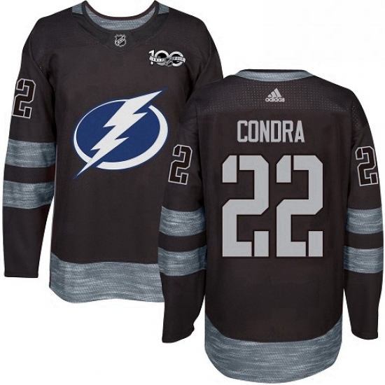 Mens Adidas Tampa Bay Lightning 22 Erik Condra Authentic Black 1917 2017 100th Anniversary NHL Jersey Mens Adidas Tampa Bay Lightning 22 Erik Condra Authentic Black 1917 2017 100th Anniversary NHL Jersey