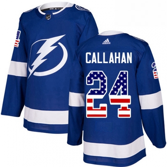 Mens Adidas Tampa Bay Lightning 24 Ryan Callahan Authentic Blue USA Flag Fashion NHL Jersey Mens Adidas Tampa Bay Lightning 24 Ryan Callahan Authentic Blue USA Flag Fashion NHL Jersey