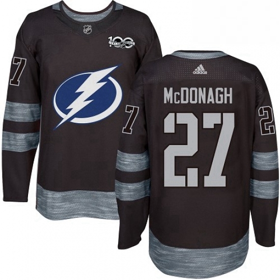 Mens Adidas Tampa Bay Lightning 27 Ryan McDonagh Authentic Black 1917 2017 100th Anniversary NHL Jerse Mens Adidas Tampa Bay Lightning 27 Ryan McDonagh Authentic Black 1917 2017 100th Anniversary NHL Jerse