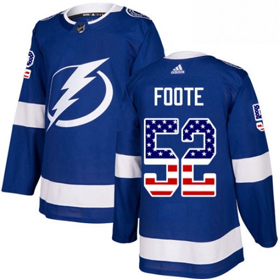 Mens Adidas Tampa Bay Lightning 52 Callan Foote Authentic Blue USA Flag Fashion NHL Jersey Mens Adidas Tampa Bay Lightning 52 Callan Foote Authentic Blue USA Flag Fashion NHL Jersey