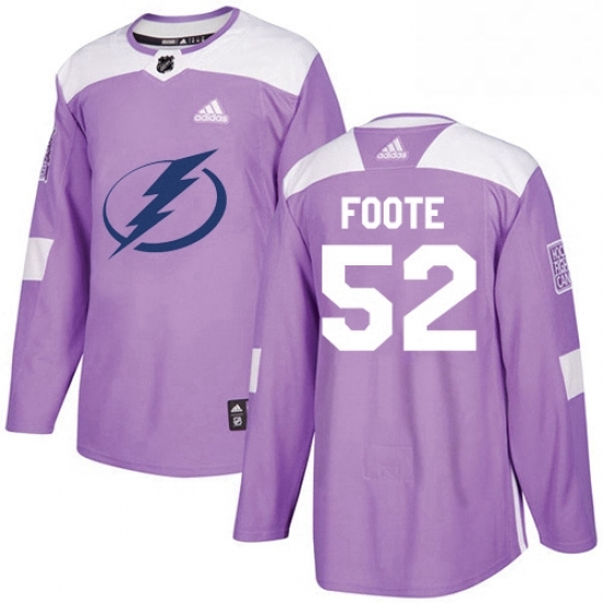 Mens Adidas Tampa Bay Lightning 52 Callan Foote Authentic Purple Fights Cancer Practice NHL Jersey Mens Adidas Tampa Bay Lightning 52 Callan Foote Authentic Purple Fights Cancer Practice NHL Jersey