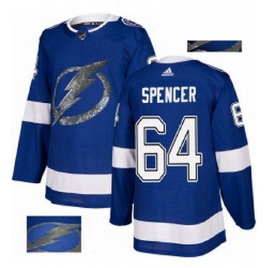 Mens Adidas Tampa Bay Lightning 64 Matthew Spencer Authentic Royal Blue Fashion Gold NHL Jersey Mens Adidas Tampa Bay Lightning 64 Matthew Spencer Authentic Royal Blue Fashion Gold NHL Jersey
