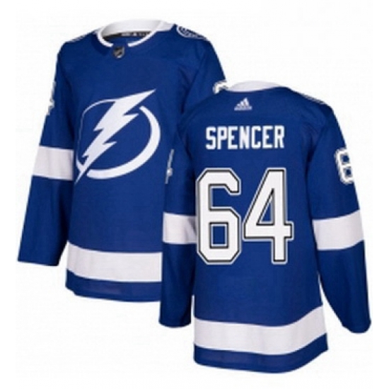 Mens Adidas Tampa Bay Lightning 64 Matthew Spencer Premier Royal Blue Home NHL Jersey Mens Adidas Tampa Bay Lightning 64 Matthew Spencer Premier Royal Blue Home NHL Jersey
