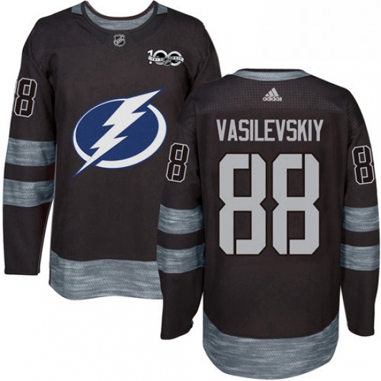Mens Adidas Tampa Bay Lightning 88 Andrei Vasilevskiy Authentic Black 1917 2017 100th Anniversary NHL Jersey Mens Adidas Tampa Bay Lightning 88 Andrei Vasilevskiy Authentic Black 1917 2017 100th Anniversary NHL Jersey
