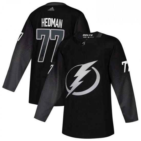 Mens Tampa Bay Lightning 77 Victor Hedman adidas Alternate Authentic Player Jersey Black Mens Tampa Bay Lightning 77 Victor Hedman adidas Alternate Authentic Player Jersey Black