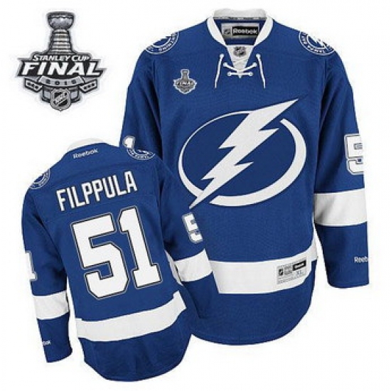 Tampa Bay Lightning #51 Valtteri Filppula Blue 2015 Stanley Cup Stitched NHL Jersey Tampa Bay Lightning #51 Valtteri Filppula Blue 2015 Stanley Cup Stitched NHL Jersey