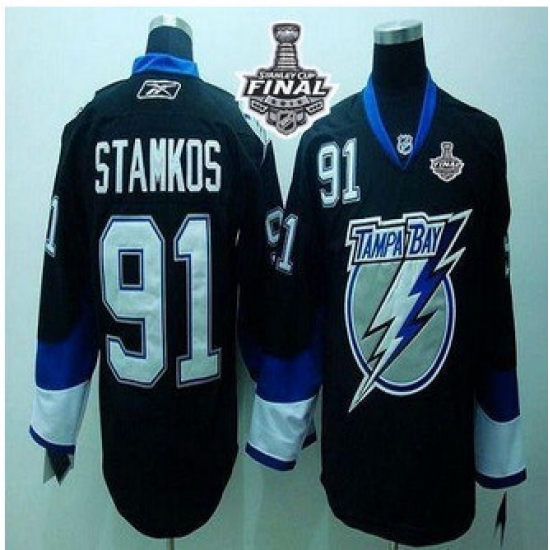 Tampa Bay Lightning #91 Steven Stamkos Black 2015 Stanley Cup Stitched Youth NHL Jersey Tampa Bay Lightning #91 Steven Stamkos Black 2015 Stanley Cup Stitched Youth NHL Jersey