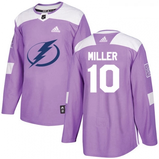 Youth Adidas Tampa Bay Lightning 10 JT Miller Authentic Purple Fights Cancer Practice NHL Jerse Youth Adidas Tampa Bay Lightning 10 JT Miller Authentic Purple Fights Cancer Practice NHL Jerse