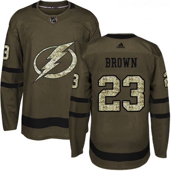 Youth Adidas Tampa Bay Lightning 23 JT Brown Authentic Green Salute to Service NHL Jersey Youth Adidas Tampa Bay Lightning 23 JT Brown Authentic Green Salute to Service NHL Jersey