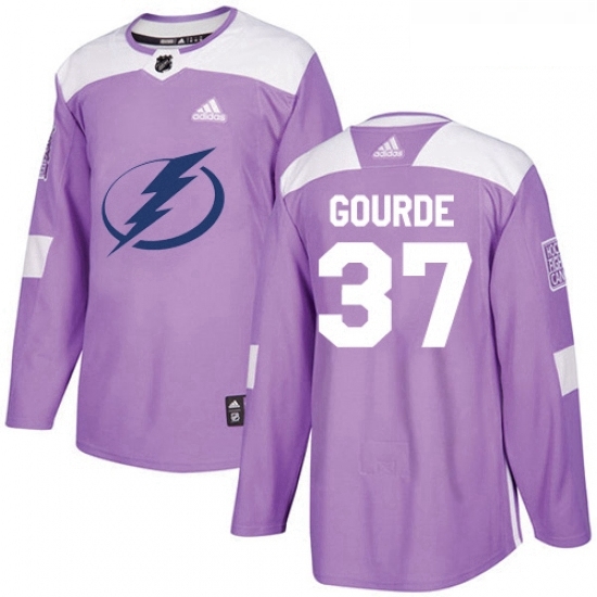 Youth Adidas Tampa Bay Lightning 37 Yanni Gourde Authentic Purple Fights Cancer Practice NHL Jersey Youth Adidas Tampa Bay Lightning 37 Yanni Gourde Authentic Purple Fights Cancer Practice NHL Jersey