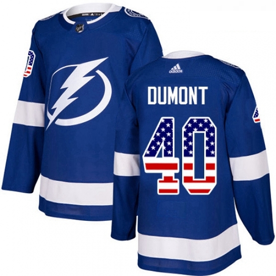 Youth Adidas Tampa Bay Lightning 40 Gabriel Dumont Authentic Blue USA Flag Fashion NHL Jersey Youth Adidas Tampa Bay Lightning 40 Gabriel Dumont Authentic Blue USA Flag Fashion NHL Jersey