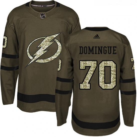 Youth Adidas Tampa Bay Lightning 70 Louis Domingue Authentic Green Salute to Service NHL Jerse Youth Adidas Tampa Bay Lightning 70 Louis Domingue Authentic Green Salute to Service NHL Jerse