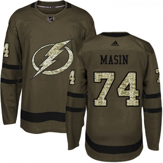 Youth Adidas Tampa Bay Lightning 74 Dominik Masin Authentic Green Salute to Service NHL Jersey Youth Adidas Tampa Bay Lightning 74 Dominik Masin Authentic Green Salute to Service NHL Jersey