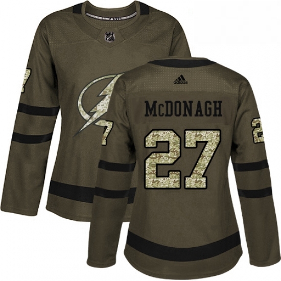 Womens Adidas Tampa Bay Lightning 27 Ryan McDonagh Authentic Green Salute to Service NHL Jerse Womens Adidas Tampa Bay Lightning 27 Ryan McDonagh Authentic Green Salute to Service NHL Jerse
