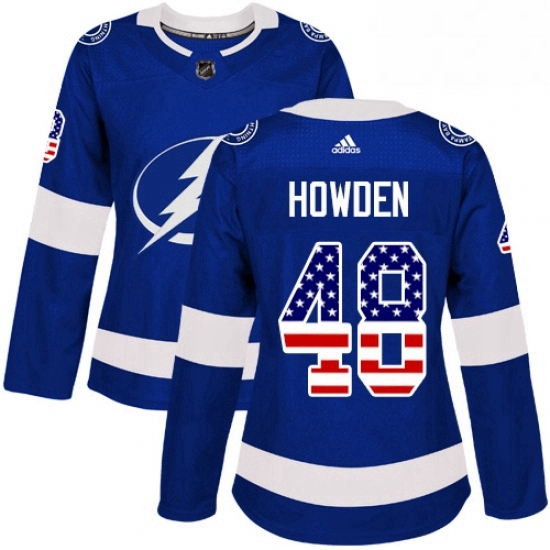 Womens Adidas Tampa Bay Lightning 48 Brett Howden Authentic Blue USA Flag Fashion NHL Jersey Womens Adidas Tampa Bay Lightning 48 Brett Howden Authentic Blue USA Flag Fashion NHL Jersey