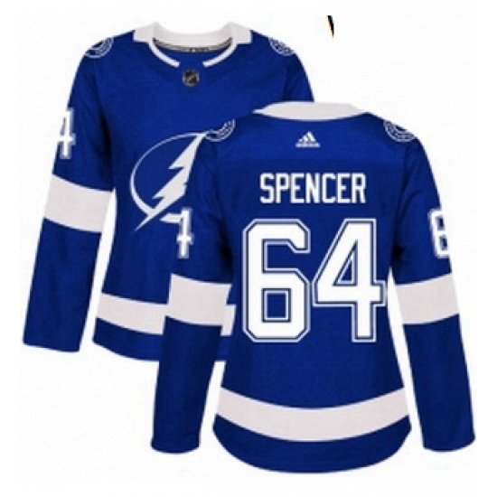 Womens Adidas Tampa Bay Lightning 64 Matthew Spencer Authentic Royal Blue Home NHL Jersey Womens Adidas Tampa Bay Lightning 64 Matthew Spencer Authentic Royal Blue Home NHL Jersey