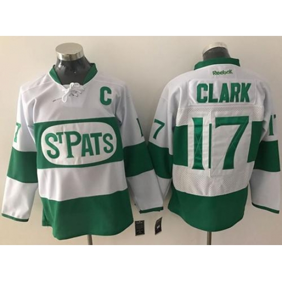 Maple Leafs #17 Wendel Clark White Green St. Patrick's Day Stitched NHL Jersey Maple Leafs #17 Wendel Clark White Green St. Patrick's Day Stitched NHL Jersey
